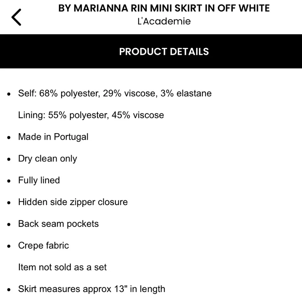 L’ACADEMIE RIN MINI SKIRT BY MARIANNA - Picture 7 of 11